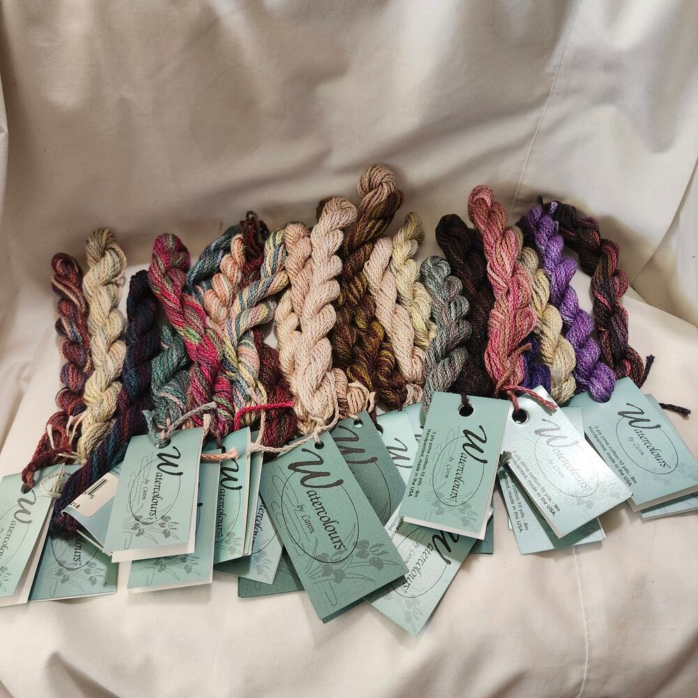 25 Skeins Watercolours Caron 3 Ply Pima Cotton Handpainted 10 Yards B17